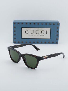 Gucci GG1116S 002 Unisex Square Sunglasses - Havana / Green